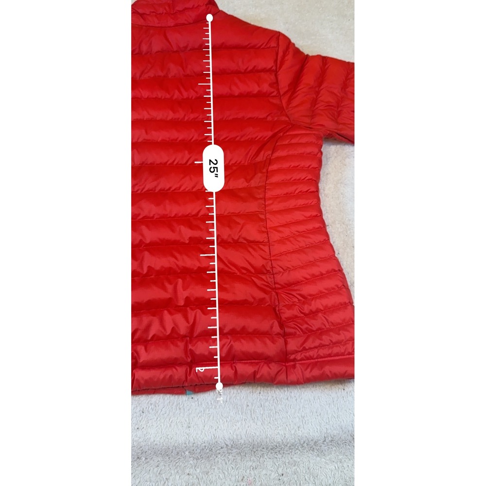 Patagonia Womens Down Sweater Jacket Red Puffer Full Zip Goose Down Medium - Picture 7 of 7
